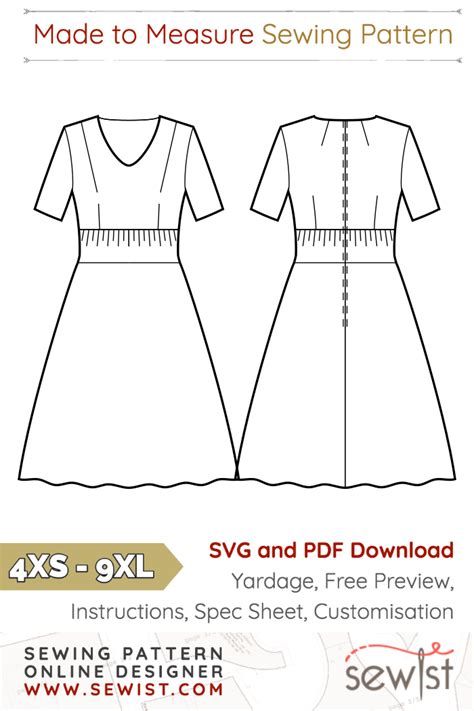 Make Your Own Sewing Pattern Enter Your Measurements And Download Pdf Sewing Pattern In 5