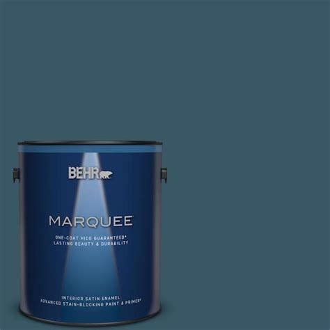 Behr Marquee Gal S Deep Breath One Coat Hide Satin Enamel