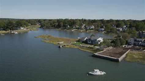 K Stock Footage Aerial Video Of Tilting Up To Reveal Oceanfront Homes