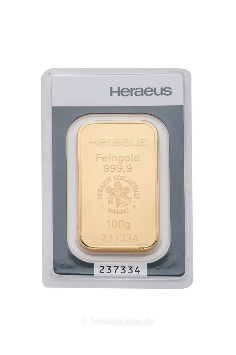 Gramm Goldbarren Heraeus Goldbarren Gold Schatzkasse De