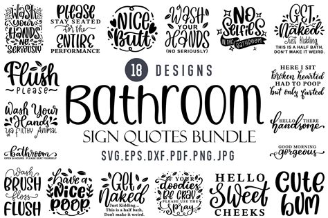 Funny Bathroom Sign Svg Bundle By Dapiyupi Thehungryjpeg