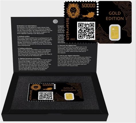 Oostenrijk Crypto Stamp Gold Edition Leeuw Catawiki