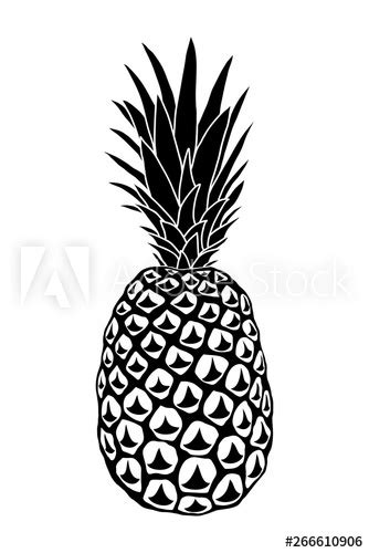 Pineapple Black And White Vector At Collection Of Pineapple Black And White