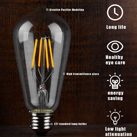 E27 Screw 4w Led Filament Edison Light Bulb Retro Vintage Squirrel Cage Antique G45 G80 G95 A60