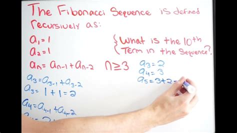 Use The Fibonacci Recursive Sequence To Find The 10th Term In The Sequence Youtube