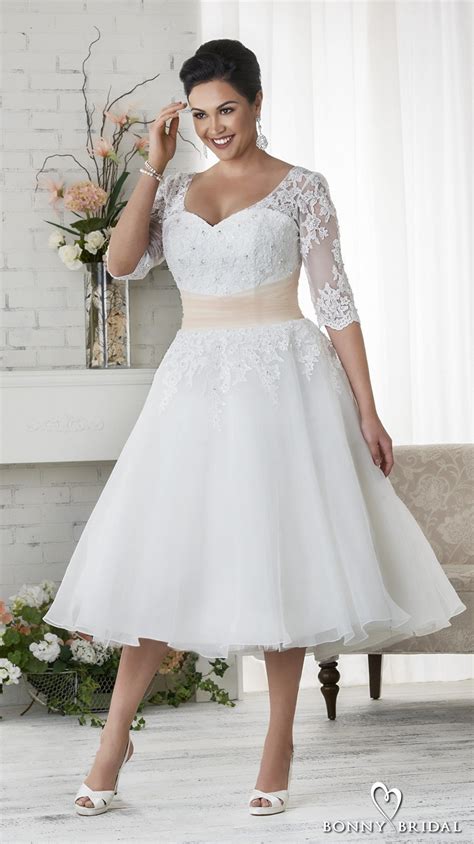 20 Best Plus Size Tea Length Wedding Dresses With Sleeves Home