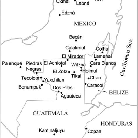 Map of Maya sites discussed in this article. Map by Seligson ...