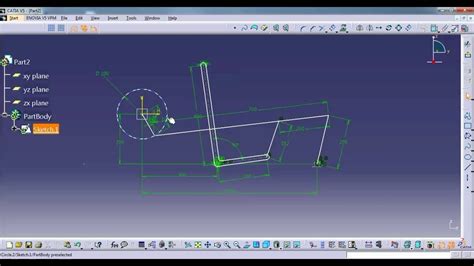 Six Bar Mechanism Catia V5 Sketch Animation Youtube