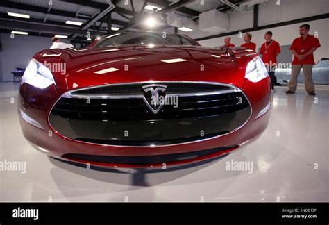 Tesla Model S Sedan On Display At Tesla Headquarters In Palo Alto