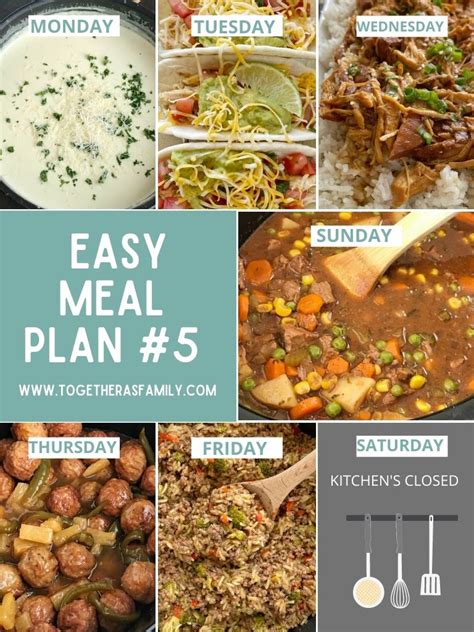 Easy Meal Plan {week 5} - Together as Family