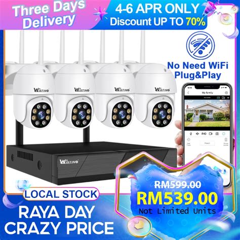 Selangor Stock Wistino Cctv Kit Ch Wireless Outdoor Ptz Camera Fhd