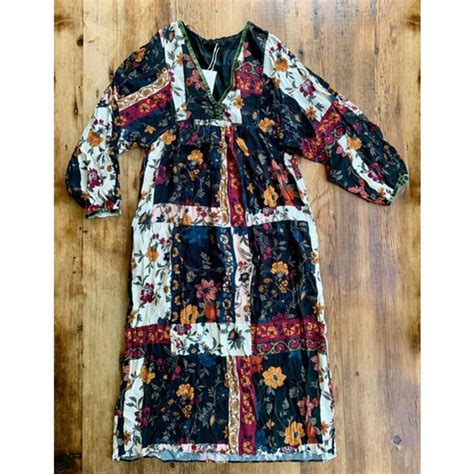 Zara Dresses Nwt Zara Patchwork Floral Print Midi Dress Poshmark