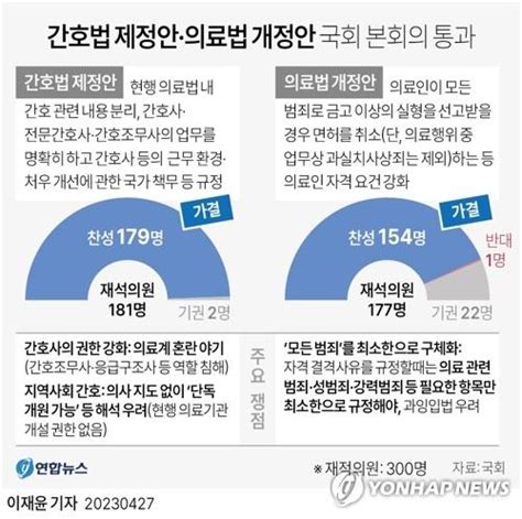 그래픽 간호법 제정안·의료법 개정안 국회 본회의 통과 웰니스라이프