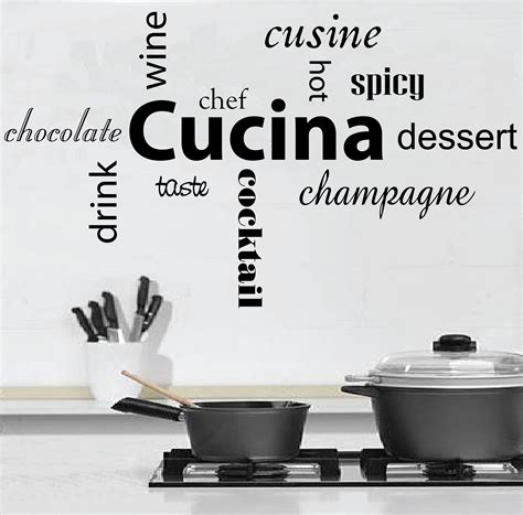 WALL STICKERS ADESIVI MURALI Cucina Food Drink Kitchen Arredo Design