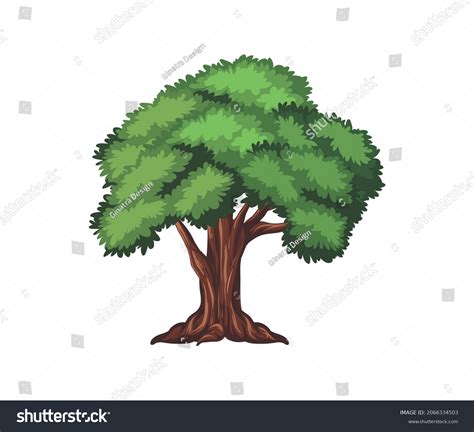 Vector Illustration Set Isolated Cartoon Tree Stock Vector Royalty Free 2066334503 Shutterstock