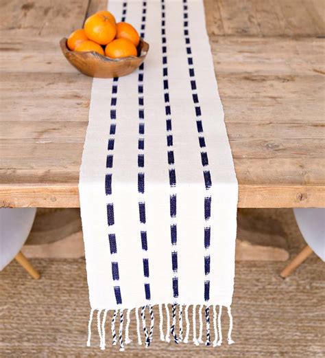 Mayan Woven Napkin Set And Fringed Edge Runner For The Table