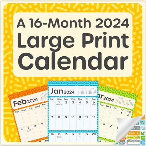 2024 Calendar Printable Large Print One Avis Jocelin