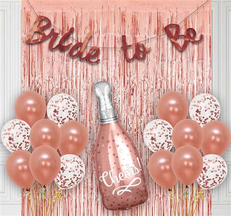 Party Propz Bride To Be Decoration Set Combo Huge 14 Pcs Rose Gold Bridal Shower Decorations