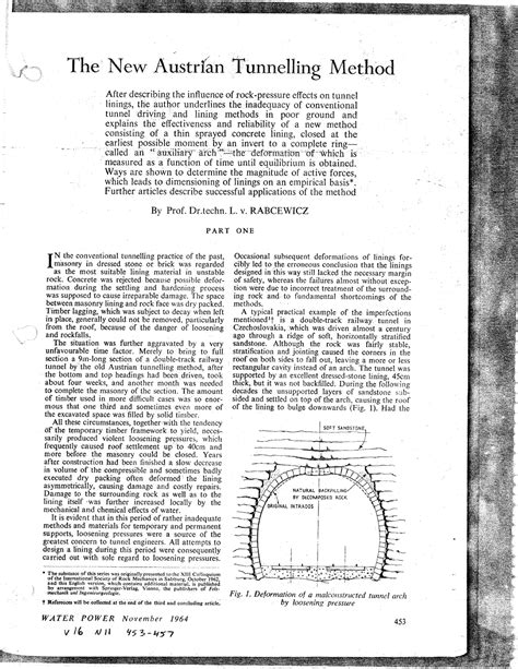 Von Rabcewicz 1964 The New Austrian Tunnelling Method Part I