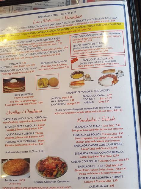 Menu at Caribe Cafe Restaurant, Miami, NW 7th St