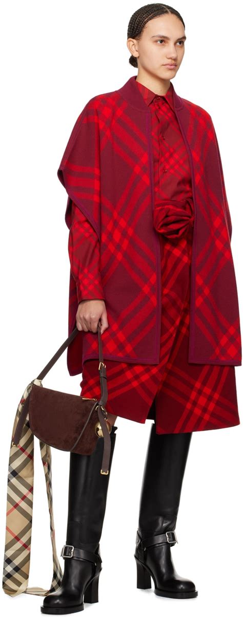 Burberry Red Check Coat Burberry