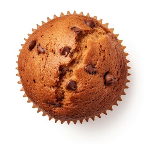 Premium Photo Realistic Trompel39oeil Chocolate Chip Muffin On White