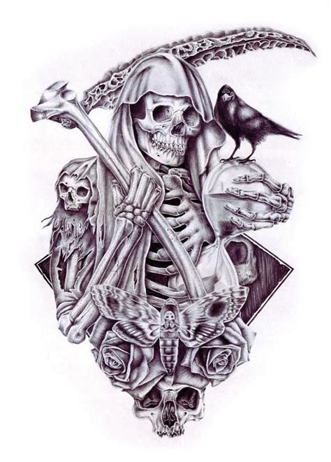 Obsessed With Skulls Grim Reaper Tattoo Reaper Tattoo Evil Skull Tattoo