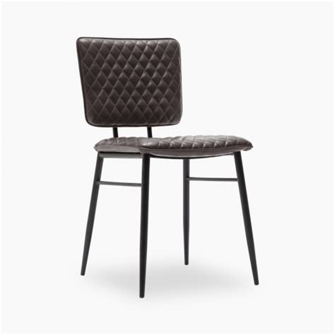 Elgin Quilted Metal Dining Chair Dark Grey Cult Furniture