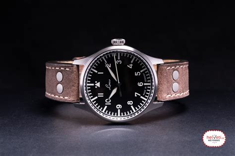 Laco Flieger Stuttgart Pro 40 Automatic Brown Vintage Strap Helveti Eu