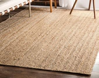 Natural Jute Hand Braided Area Rug Runner Doormat Handwoven Etsy