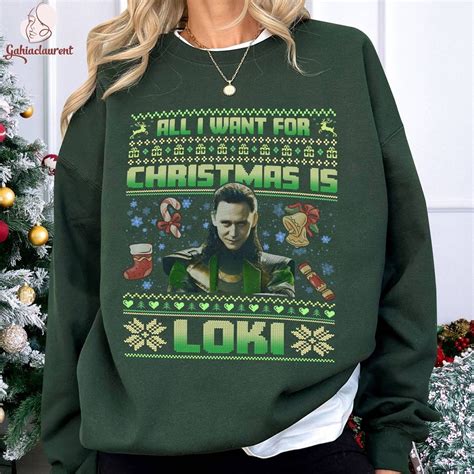 All I Want For Christmas Is Loki Ugly Christmas Sweater Loki Etsy