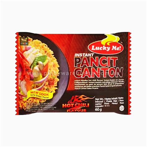 Lucky Me Instant Pancit Canton Chow Mein Noodles Hot Chili 6 Pack