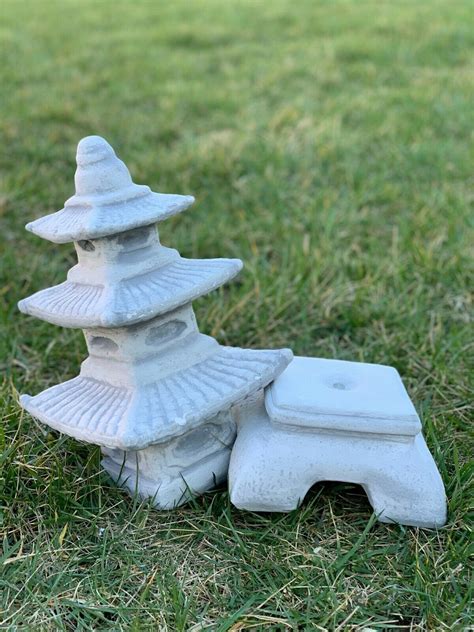 Japanese Pagoda Garden Statue Stone Lantern Sculpture Temple Etsy