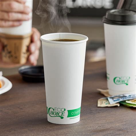 Ecochoice Oz White Compostable Paper Hot Cup Pack