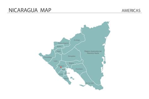 Illustrazione Vettoriale Della Mappa Del Nicaragua La Mappa Ha Tutte Le