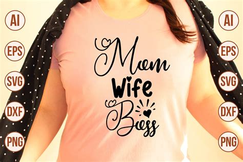 Mom Wife Boss Svg Graphic By Creativemomenul022 · Creative Fabrica