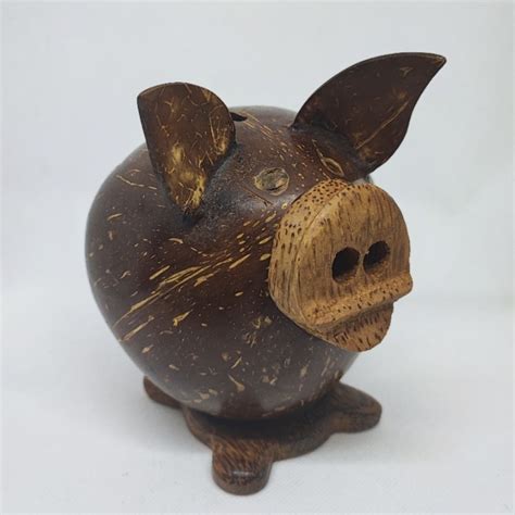 Coconut Piggy Bank Handmade In Huds