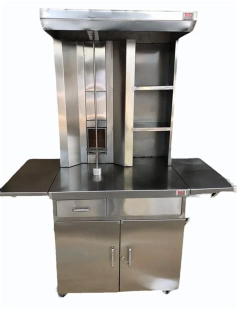 Silver Stainless Steel Single Burner Shawarma Machine For Commercial