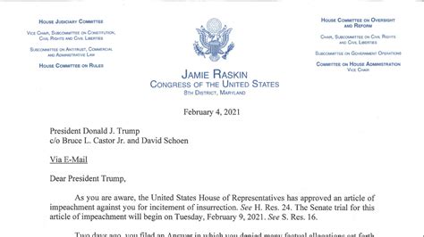 Read The Letter Calling On Trump To Testify The New York Times