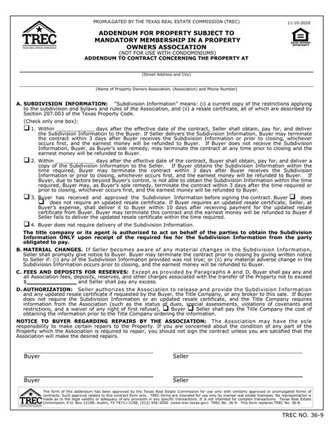 Trec Form 36 9 Fill Out Sign Online And Download Fillable Pdf Texas