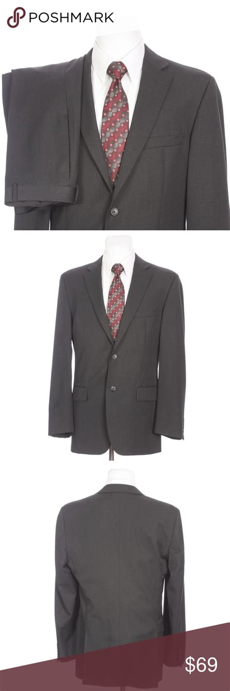 Pronto Uomo Platinum Deep Charcoal Gray Wool Suit Grey Wool Suit