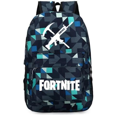 Sac à Dos Sac d École cartable étudiant Fortnite imprimé Bleu