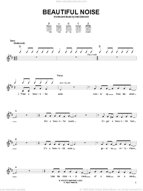 Beautiful Noise Sheet Music For Guitar Solo Chords Pdf