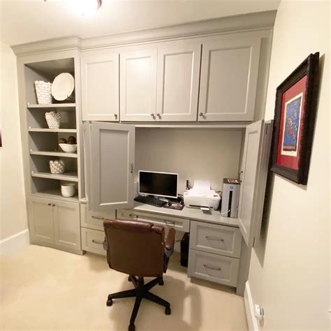 Built-In Office Cabinets With Storage