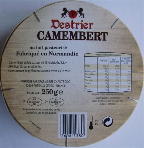 Camembert 250 G Ean 26065380 Camemberts Pasteurisés