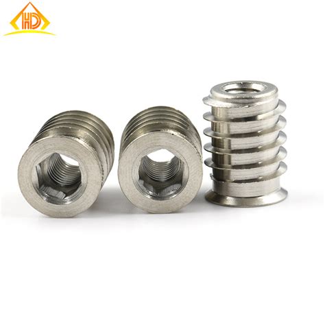 18 8 Stainless Steel M6 M8 SS304 Alloy Thread Insert Nut Flanged Hex