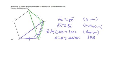 Solved Diagonals Ac And Bd Of Regular Pentagon Abcde Intersect At H