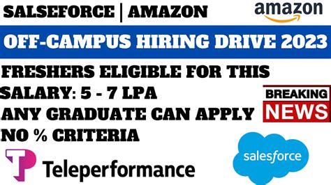 3 Off Campus Hiring 2023 Any Graduate Can Apply 2018 2023 Eligible Must Apply Before