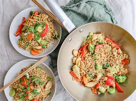 Noodle Wok With Chicken And Vegetables In Peanutbutter Sauce Recipen