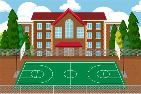 Escuela Vacia Deporte Patio Vector Gratu Free Vector Freepik